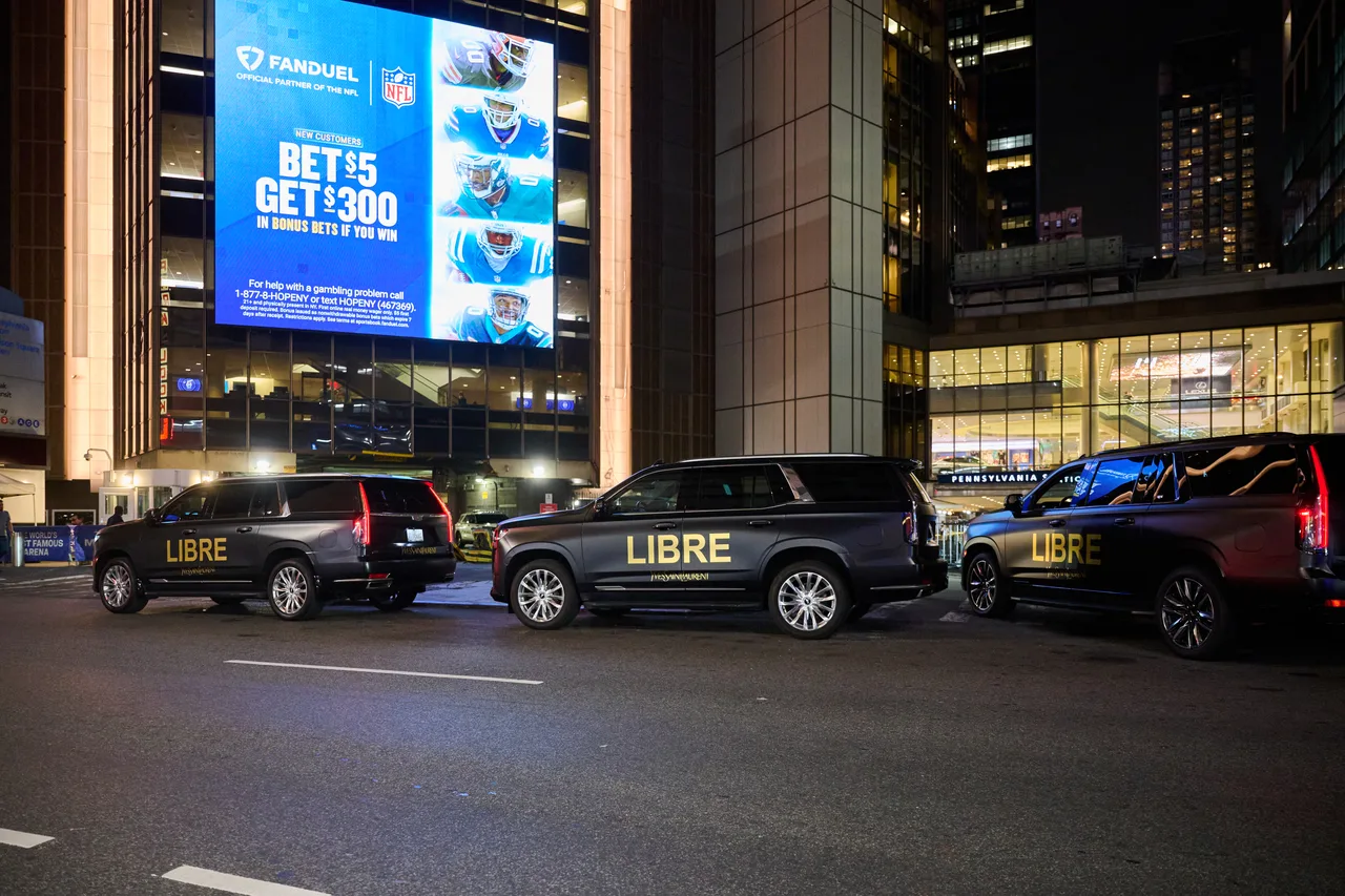 Yves Saint Laurent running on a free rides fleet at Penn Station, New York, 2025